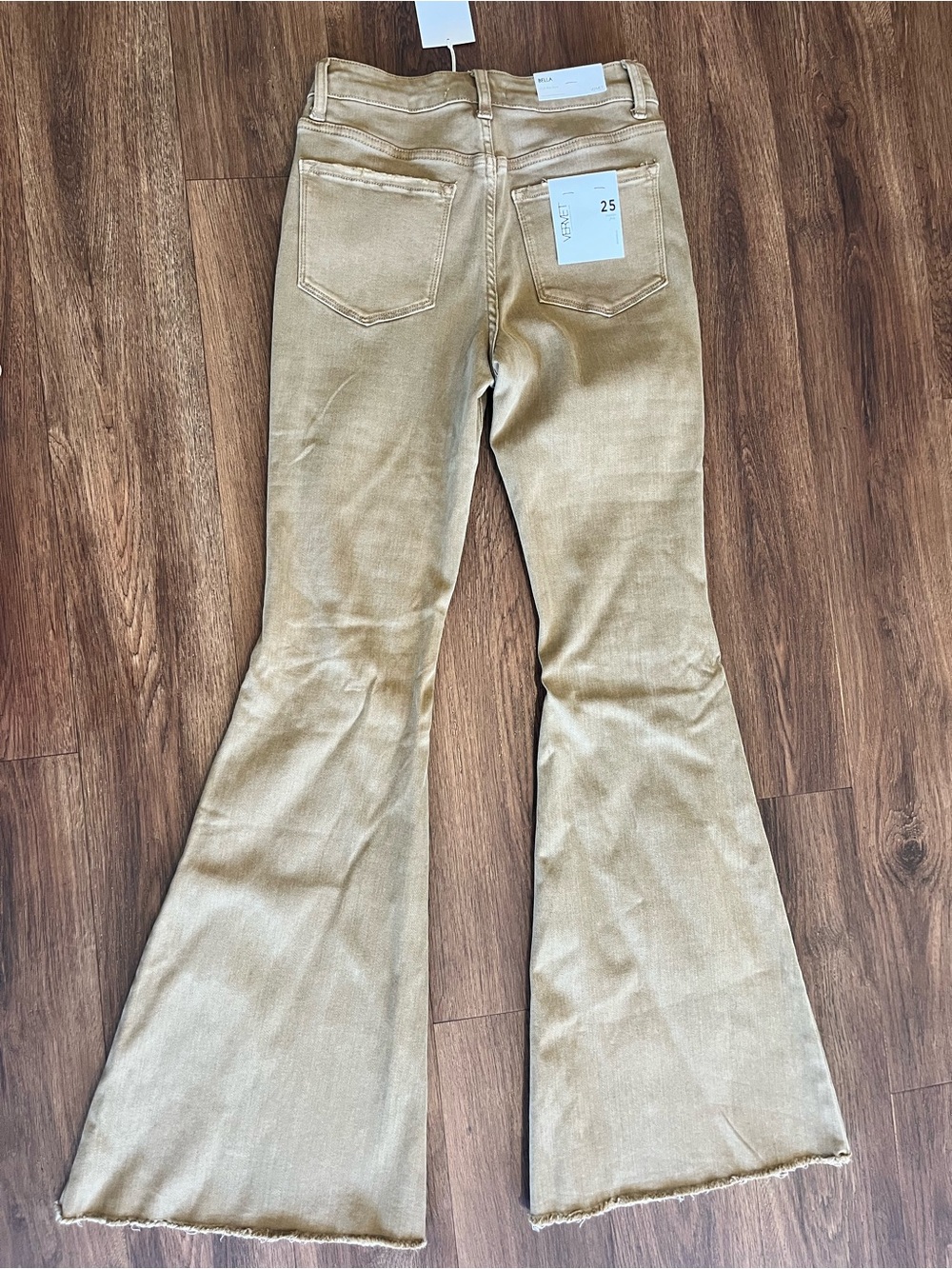 Bella High-Rise Tan Flare Jeans - Picture 3 of 8